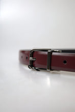 Load image into Gallery viewer, Dolce & Gabbana Elegant Bordeaux Leather Belt with Metal Buckle