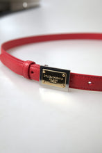 Load image into Gallery viewer, Dolce & Gabbana Elegant Red Leather Designer Belt