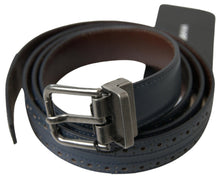 Load image into Gallery viewer, Dolce & Gabbana Elegant Blue Leather Belt with Metal Buckle