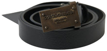 Load image into Gallery viewer, Dolce & Gabbana Elegant Black Leather Belt - Metal Buckle Closure