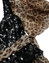 Load image into Gallery viewer, Dolce & Gabbana Brown Leopard Sequined Tiered Long Gown Dress