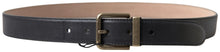 Load image into Gallery viewer, Dolce & Gabbana Elegant Black Leather Belt with Metal Buckle