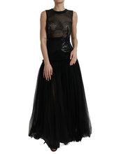 Load image into Gallery viewer, Dolce & Gabbana Black Sequined Sleeveless Mesh Layered Gown Dress
