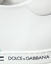 Load image into Gallery viewer, Dolce & Gabbana White Blue Leather Low Top Sneakers Shoes