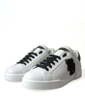 Load image into Gallery viewer, Dolce & Gabbana White Black Patch Portofino Sneakers Shoes