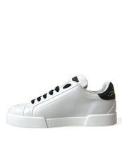 Load image into Gallery viewer, Dolce & Gabbana White Black Patch Portofino Sneakers Shoes
