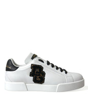 Load image into Gallery viewer, Dolce & Gabbana White Black Patch Portofino Sneakers Shoes