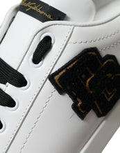 Load image into Gallery viewer, Dolce & Gabbana White Black Patch Portofino Sneakers Shoes