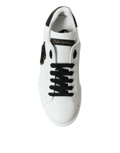 Load image into Gallery viewer, Dolce & Gabbana White Black Patch Portofino Sneakers Shoes