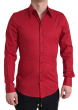Load image into Gallery viewer, Dolce & Gabbana Red Slim Fit Cotton Stretch Shirt