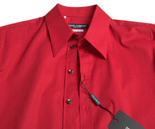Load image into Gallery viewer, Dolce & Gabbana Red Slim Fit Cotton Stretch Shirt