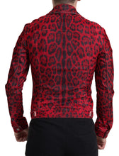 Load image into Gallery viewer, Dolce & Gabbana Vibrant Red Leopard Print Denim Jacket