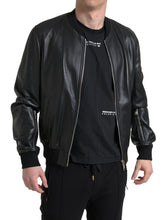 Load image into Gallery viewer, Dolce & Gabbana Elegant Black Leather Bomber Jacket