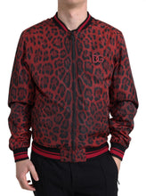 Load image into Gallery viewer, Dolce & Gabbana Red Leopard Print Bomber Jacket