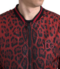 Load image into Gallery viewer, Dolce & Gabbana Red Leopard Print Bomber Jacket
