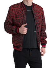 Load image into Gallery viewer, Dolce & Gabbana Red Leopard Print Bomber Jacket