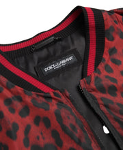 Load image into Gallery viewer, Dolce & Gabbana Red Leopard Print Bomber Jacket