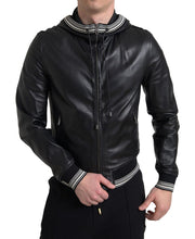Load image into Gallery viewer, Dolce & Gabbana Elegant Black Leather Bomber Jacket