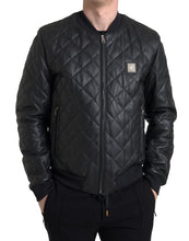 Load image into Gallery viewer, Dolce & Gabbana Elegant Black Leather Bomber Jacket
