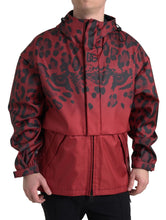 Load image into Gallery viewer, Dolce & Gabbana Red Leopard Hooded Rain Coat Jacket