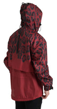 Load image into Gallery viewer, Dolce & Gabbana Red Leopard Hooded Rain Coat Jacket