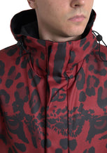 Load image into Gallery viewer, Dolce & Gabbana Red Leopard Hooded Rain Coat Jacket