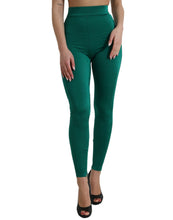 Load image into Gallery viewer, Dolce & Gabbana Green Nylon Stretch Slim Leggings Pants