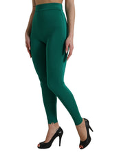 Load image into Gallery viewer, Dolce & Gabbana Green Nylon Stretch Slim Leggings Pants