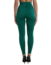 Load image into Gallery viewer, Dolce & Gabbana Green Nylon Stretch Slim Leggings Pants