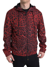 Load image into Gallery viewer, Dolce & Gabbana Red Leopard Hooded Bomber Jacket