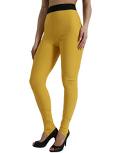 Load image into Gallery viewer, Dolce & Gabbana Yellow Nylon Stretch Leggings Pants