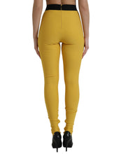 Load image into Gallery viewer, Dolce & Gabbana Yellow Nylon Stretch Leggings Pants