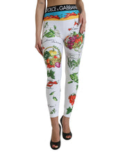 Load image into Gallery viewer, Dolce & Gabbana White Vegetables High Waist Leggings Pants
