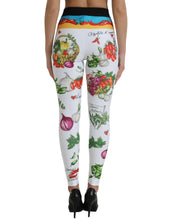 Load image into Gallery viewer, Dolce & Gabbana White Vegetables High Waist Leggings Pants