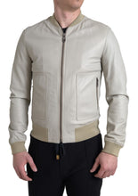 Load image into Gallery viewer, Dolce & Gabbana Cream Leather Bomber Jacket