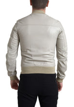Load image into Gallery viewer, Dolce & Gabbana Cream Leather Bomber Jacket