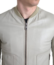Load image into Gallery viewer, Dolce & Gabbana Cream Leather Bomber Jacket
