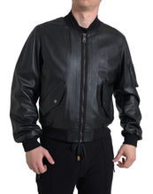 Load image into Gallery viewer, Dolce & Gabbana Elegant Black Leather Bomber Jacket