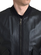 Load image into Gallery viewer, Dolce & Gabbana Elegant Black Leather Bomber Jacket