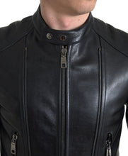 Load image into Gallery viewer, Dolce & Gabbana Sleek Black Leather Biker Jacket
