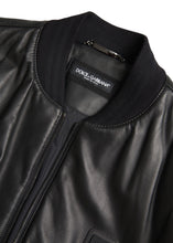 Load image into Gallery viewer, Dolce & Gabbana Sleek Black Leather Bomber Jacket