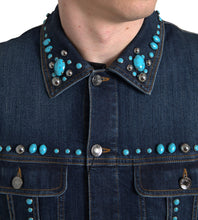 Load image into Gallery viewer, Dolce & Gabbana Embellished Turquoise Denim Jacket