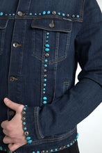 Load image into Gallery viewer, Dolce & Gabbana Embellished Turquoise Denim Jacket