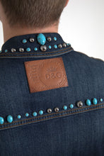 Load image into Gallery viewer, Dolce & Gabbana Embellished Turquoise Denim Jacket