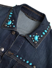 Load image into Gallery viewer, Dolce & Gabbana Embellished Turquoise Denim Jacket