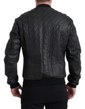 Load image into Gallery viewer, Dolce & Gabbana Elegant Black Leather Bomber Jacket