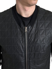 Load image into Gallery viewer, Dolce & Gabbana Elegant Black Leather Bomber Jacket