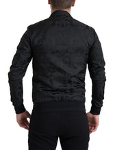 Load image into Gallery viewer, Dolce & Gabbana Black Full Zip Sweater Brocade Logo Casual Mens Jacket