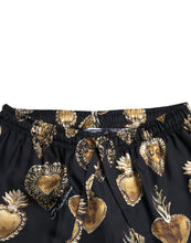 Load image into Gallery viewer, Dolce & Gabbana Black Heart Print Silk Men Pajama Pants