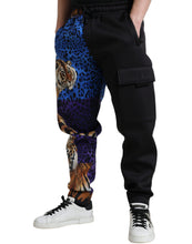 Load image into Gallery viewer, Dolce & Gabbana Black Tiger Print Cargo Jogger Pants